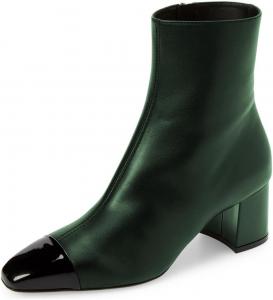 Женские модные ботильоны Zszszsu с застежкой на носке, на среднем толстом каблуке, с боковой молнией, удобные ботинки, нарядные, повседневные, для бизнеса, размер 4-16 US, Dark Green