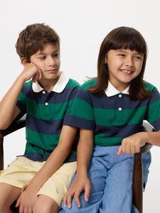 Поло Dry из пике (в полоску) Uniqlo, 55 green