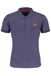 Мужская рубашка-поло Gian Marco Venturi с коротким рукавом с контрастным логотипом, синий