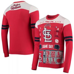 Мужской свитер FOCO Red St. Louis Cardinals Ticket Ugly с подсветкой
