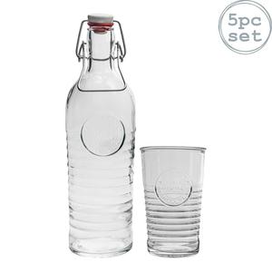 Винтажные стаканы и бутылка с крышкой Bormioli