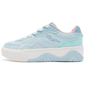 Женские синие противоскользящие износостойкие низкие кеды для скейтбординга QIAODAN, розовая пена синий/туманный цвет