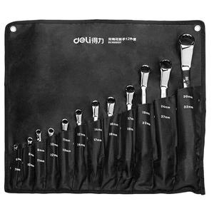 Двойной ключ Torx Deli, набор зеркальных ключей из 12 предметов, бытовой внутренний шестицветный ударный ключ двойного назначения DL150012T