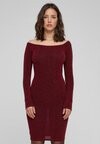 Коктейльное платье / Вечернее платье OFF SHOULDER LONGSLEEVE GLITTER Urban Classics, темно-красный