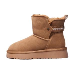 Теплые короткие зимние ботинки, увеличивающие рост, женские AOKANG, Camel