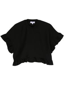 Ioana Ciolacu свитшот с оборками и принтом «Пион», черный