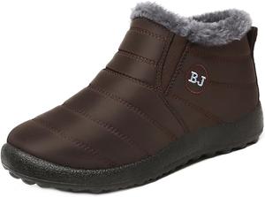 Женские теплые зимние ботинки HINDOLA с меховой подкладкой, для улицы, противоскользящие, легкие, водонепроницаемые, устойчивые к холоду, 10.5 Coffee