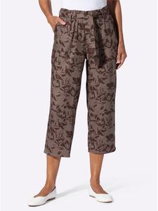 Брюки 7/8 темно-серого цвета с шоколадным принтом Sieh an!