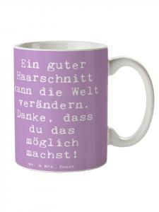 Кружка с надписью Парикмахерское чудо в лавандовом цвете Mr. & Mrs. Panda