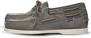Мокасины Sebago Portland Crazy H - с узорчатой и искусственно состаренной вощеной кожей, подкладкой из кожи и резиновой подошвой, не оставляющей следов и не скользящей, темно-серый