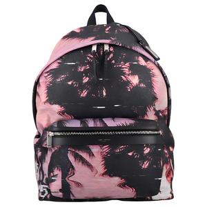 Полиамидный рюкзак женский черный/розовый SAINT LAURENT