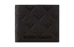 Кошелек для монет из коровьей кожи мужской черный EMPORIO ARMANI