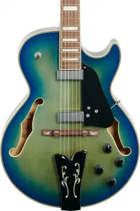 Электрогитара Ibanez GB10EM George Benson Signature Hollowbody, накладка из ореха, цвет Jet Blue Burst