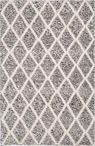 Ковер SAFAVIEH, 122 x 183 см, Natura Collection, Ivory & Black, ручной работы марокканский узор Trellis, хлопок, идеально для помещений с высокой проходимостью: прихожая, гостиная, спальня (NAT711C)