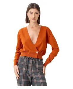 Элегантный кардиган с глубоким вырезом. Kocca, оранжевый