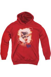 Толстовка с капюшоном Wonder Woman 75th Burst Youth Gildan, красный