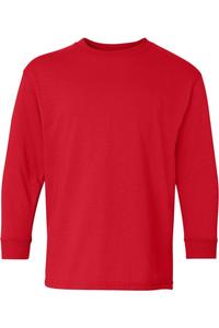 Футболка Gildan Heavy Cotton Youth с длинным рукавом, красный