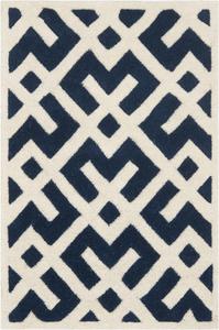 SAFAVIEH Chatham Collection ковер 61 x 92 см Dark Blue/Ivory CHT719C ручной работы геометрический премиум шерсть