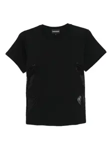 Футболка с декором в виде бабочки EMPORIO ARMANI, черный