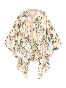 Camilla шелковая рубашка с графичным принтом, нейтральный