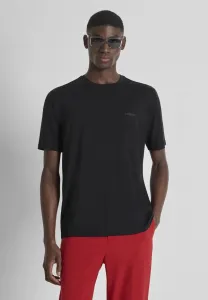 Футболка с круглым вырезом, стандартным кроем, эластичным поясом и логотипом, выполненным методом резиновой инъекции. Antony Morato, Black