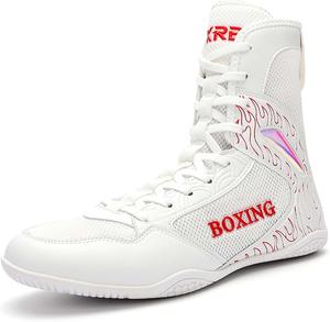 Мужские и женские профессиональные боксерские кроссовки, боевые ботинки для молодежных соревнований по борьбе, нескользящие дышащие кроссовки для тяжелой атлетики и фитнеса, многофункциональные кроссовки Generic, белый