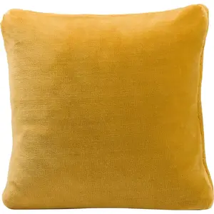 Подушка Premium Cashmere-Feeling Kissen 50x50 см, подходит к пледу Premium Cashmere-Feeling, чехол и наполнитель Gözze, Senf + unifarben