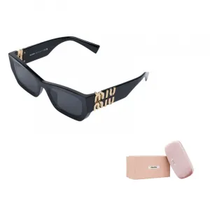 MIU MIU Ацетатные солнцезащитные очки «кошачий глаз» женские черные, Black