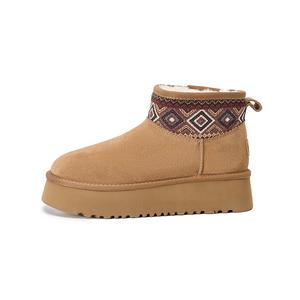 JOSINY Женские термоботинки для снега, увеличивающие рост, противоскользящие, 10 см, коричневые