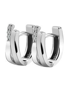 Adeliás Женские серьги-кольца из серебра 925 пробы с кубическим цирконием, 15 см в серебряном исполнении
