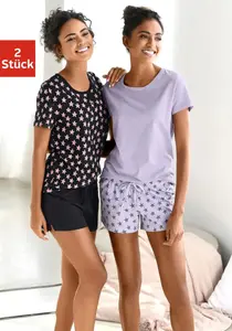 Vivance Dreams Пижама (4 шт., 2 шт.), со звездным принтом, черный