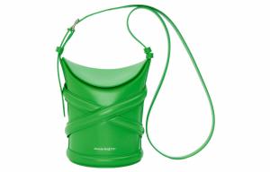 Alexander McQueen Кривая маленькая сумка кислотно-зеленого цвета