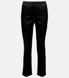 Укороченные высокие брюки-слим Stila из сатина Veronica Beard, Black