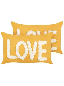 Декоративная подушка Beliani 2er Set Deko LOVE, желтый