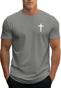 Мужская футболка с христианским крестом для церкви и повседневной носки