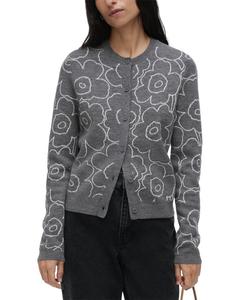 Кардиган из смесовой шерсти Marimekko Villi Piirto Unikko, серый