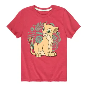 Футболка с рисунком короля льва Налы для мальчиков 8-20 лет Disney, красный