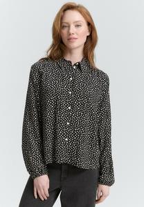 Блуза TOM TAILOR DENIM MIT MUSTER, Black White Dotted Print/Black
