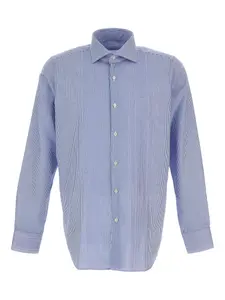 Рубашка в полоску на пуговицах Bagutta, синий