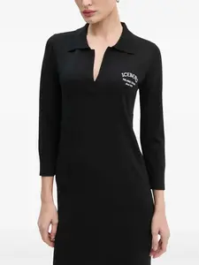 Платье-миди с воротником-стойкой Iceberg, черный