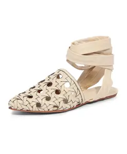 Сандалии с плетеной отделкой Tory Burch, белый