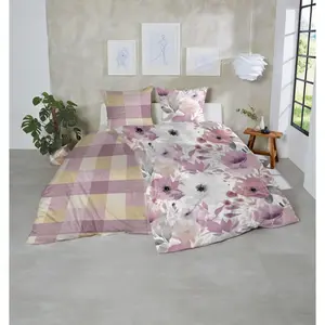 Постельное белье Primera «тонкое фланелевое постельное белье», бархатисто-мягкое и, конечно же, изготовленное из чистого хлопка, цвет Lila-Grau