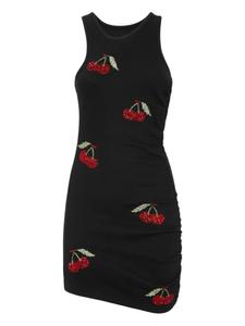 Мини-платье с мотивом вишни Philipp Plein, черный