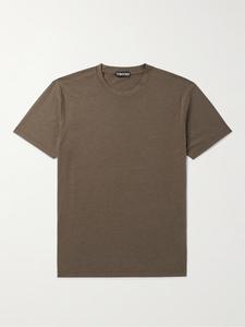 Футболка облегающего кроя из лиоцелла и хлопкового трикотажа TOM FORD, коричневый