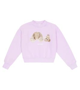 Хлопковая толстовка с логотипом Palm Angels Kids, Lilac Brown