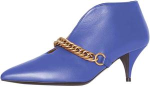 Женские элегантные ботильоны XYD с заостренным носком, V-образным вырезом, средней высоты каблуком 'китен', металлической цепочкой, без застежки, для прогулок и нарядной носки, Royal Blue