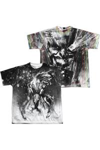 Футболка молодежная с принтом Joker из Justice League of America (спереди и сзади) Gildan, белый