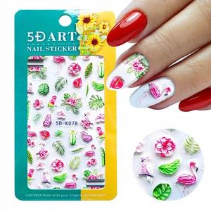 5D наклейки для дизайна ногтей, тропические узоры, Frezarkowo