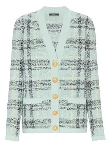 Твидовый кардиган с блестками Balmain, зеленый
