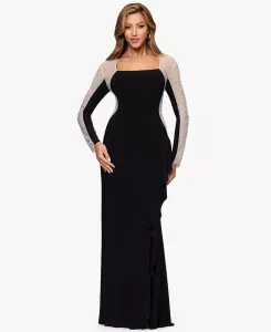 Маленькое платье с длинными рукавами и бусинами Xscape, мультиколор